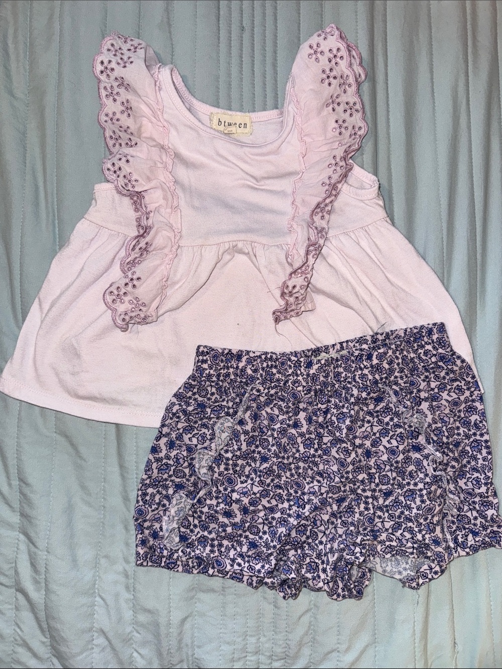 Adorable Outfit - eyelet lace, ruffle details!